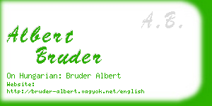 albert bruder business card